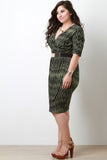 Plus Size Graphic Pattern Belted Dress