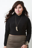 Plus Size Turtle Neck Crop Top