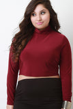 Plus Size Turtle Neck Crop Top