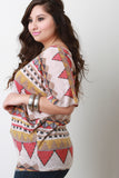 Plus Size Tribal Knit Dolman Top