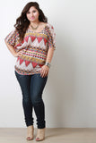 Plus Size Tribal Knit Dolman Top