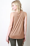 Vegan Suede Side Fringe Top