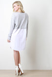 Combo Sweater Shirt Dress