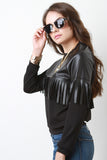 Vegan Leather Fringe Top