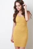 Rib Knit Hooded Scoop Neck Sleeveless Dress