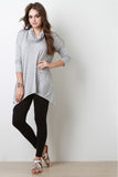 Cowl Neck Long Sleeve Handkerchief Top