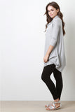 Cowl Neck Long Sleeve Handkerchief Top