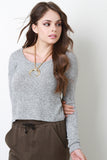 Marled Knit Long Sleeve Top