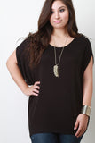 Dolman Short Sleeve Round Neck Top