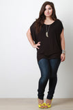 Dolman Short Sleeve Round Neck Top