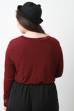 Keyhole Surplice Long Sleeve Crop Top