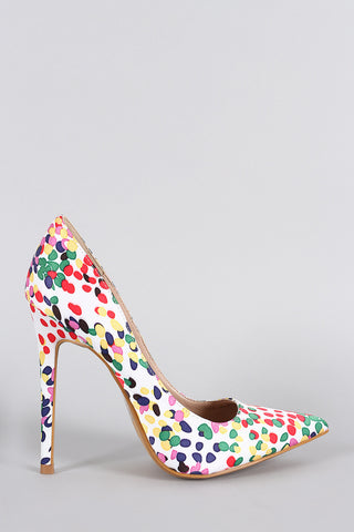 Shoe Republic Dot Splatter Pointy Toe Pump