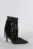 Shoe Republic LA Knotted Fringe Cuff Pointy Toe Pump