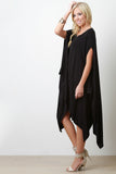 Solid Color Handkerchief Poncho Dress