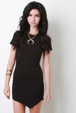 Asymmetrical Hem Round Neck Tee Dress