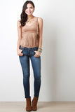 Vegan Suede Fringe Top