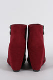 Bamboo Round Toe Wedged Booties