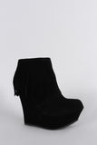 Bamboo Fringe Cuff Platform Wedged Booties