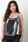 Sleeveless Glitter Metallic Party Swing Top