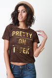 Pretty on Fleek Vegan Suede Slashed Back High Low Tee