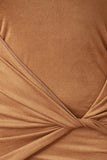 Twist Front Suede Midi Dress
