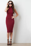 Cutaway Turtleneck Midi Dress