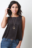 Tulip Back Suede Sleeveless Top