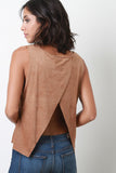 Tulip Back Suede Sleeveless Top