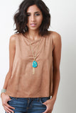 Tulip Back Suede Sleeveless Top