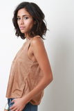 Tulip Back Suede Sleeveless Top