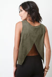 Tulip Back Suede Sleeveless Top