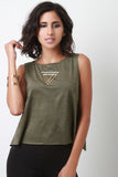 Tulip Back Suede Sleeveless Top