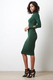 Turtleneck Long Sleeve Midi Dress