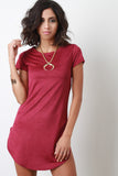 Vegan Suede Round Hem Dress