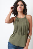 Knit Fringe Sleeveless Cami Top