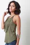 Knit Fringe Sleeveless Cami Top