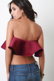 Scuba Knit Ruffle Tube Top