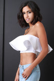 Scuba Knit Ruffle Tube Top