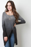 Ombre Knit Open Front Top