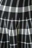 Checked Knit High Waist Yoke Circle Skirt