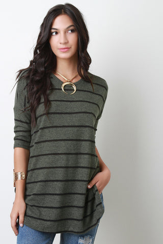 Striped Dolman Sleeves Top