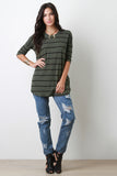 Striped Dolman Sleeves Top