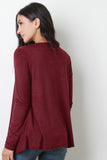 Suede Long Sleeves Drape Front Cardigan