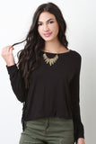 Fringe Long Dolman Sleeves Top