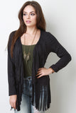 Vegan Suede Fringe Accent Jacket