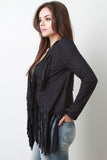 Vegan Suede Fringe Accent Jacket