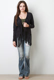 Vegan Suede Fringe Accent Jacket