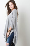 Soft Knit V-Neck Poncho Top