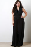 Side Slit Wide Leg Jumpsuit