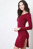 Jersey Knit Long Sleeve Mini Dress